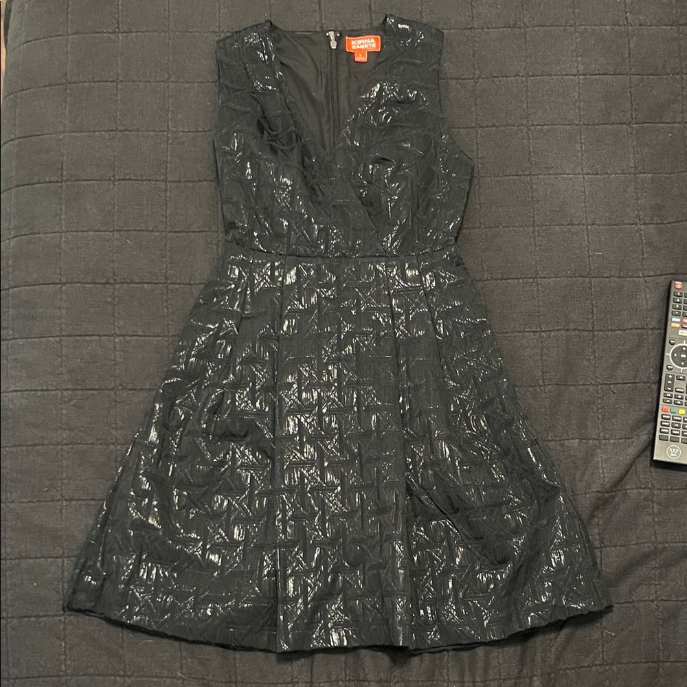 Kirna Zabete Shimmering Black Mini Dress